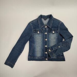 Bess Elevated Western Stretch Denim Fade Wash Slim Fit Classic Travel Jacket